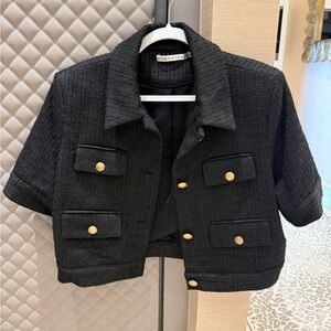 Alice + Olivia Textured Black Jacket
